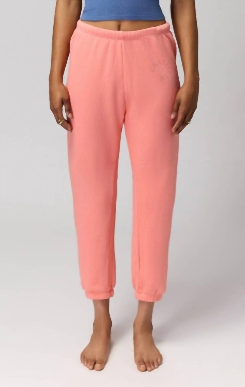 NEW SPIRITUAL GANGSTER gratitude luna sweatpant in flamingo